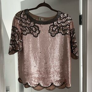 ASOS Pink Sequin Floral Top